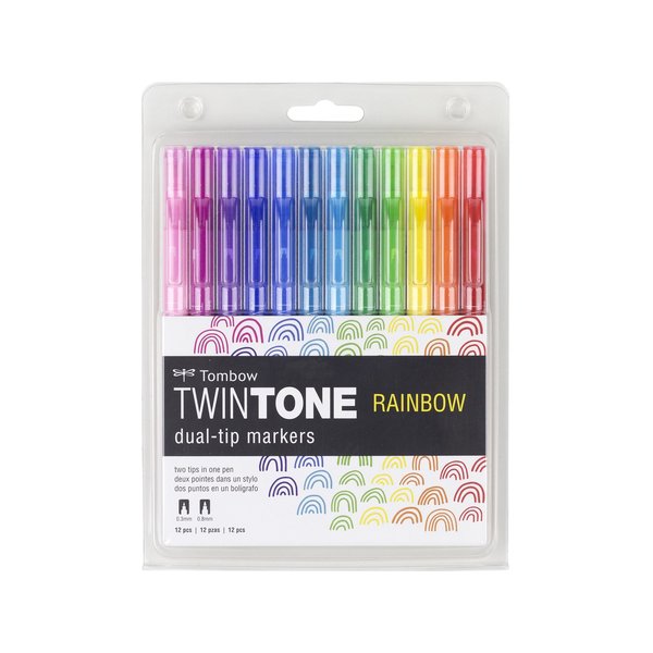 Tombow TWINTONE MARKER, RAINBOW, 12PK 61526